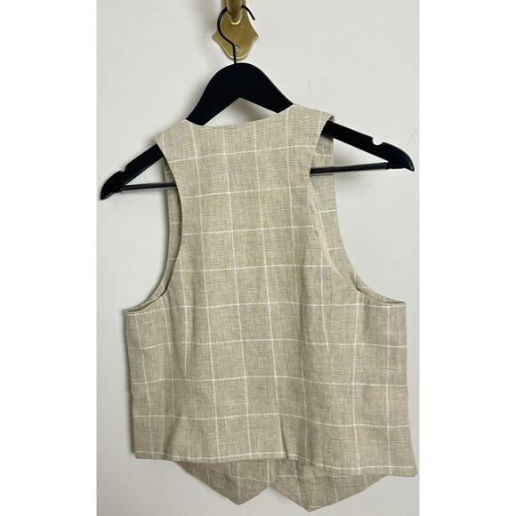 MADEWELL Linen Cutaway Vest in Neutral Size US 8 - Picture 6 of 8
